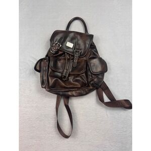 Madden NYC Brown Distressed Faux Leather Mini Backpack MNY-771